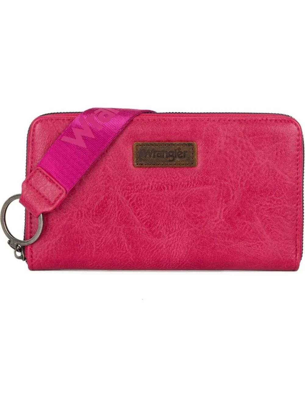 Large Capacity RFID Blocking Wristlet Wallet for Women - Pink Credit Card Holder